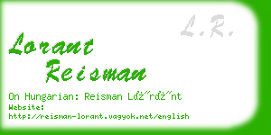 lorant reisman business card